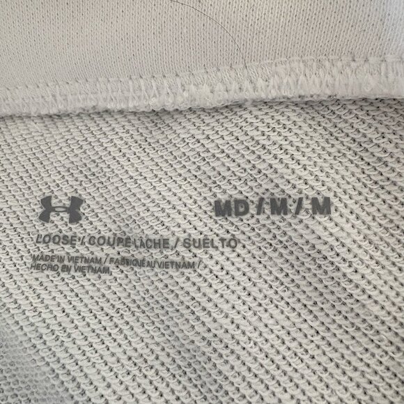 Under Armour Rival Terry Shorts Fleece Sweats Loungewear White Size Medium NEW - Picture 6 of 7